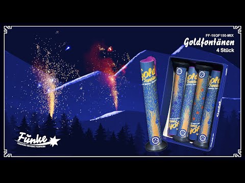 Gold-Fontänen mit Farbsternen